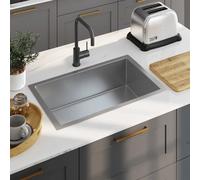 vidaXL Handmade Kitchen Sink Stainless Steel
