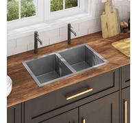 vidaXL Handmade Kitchen Sink Stainless Steel Under-mount Kitchen Sink Basin