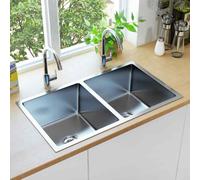 vidaXL Handmade Kitchen Sink Stainless Steel UK HOT