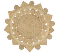 vidaXL Handmade Rug Braided Jute 120cm Home Area Floor Protective Carpet Mat