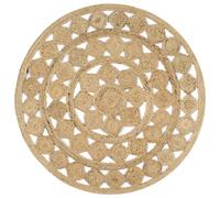 vidaXL Handmade Rug Braided Jute 120cm Home Area Floor Protective Carpet Mat