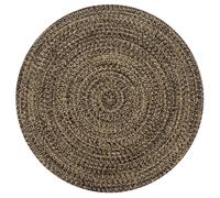 Handmade Rug Jute Black and Natural 120 cm