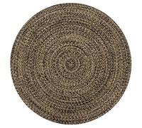 vidaXL Handmade Rug Jute Black and Natural 150cm Room Flooring Area Carpet Mat