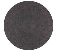 vidaXL Handmade Rug Jute Round 120 cm Dark Grey UK HOT