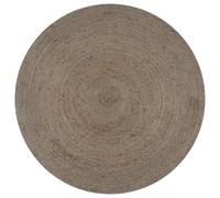 vidaXL Handmade Rug Jute Round 90 cm Grey