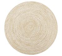 Berkfield Handmade Rug Jute White And Natural 120 Cm
