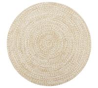 vidaXL Handmade Rug Jute White and Natural 150cm Room Flooring Area Carpet Mat