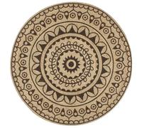 vidaXL Handmade Rug Jute with Dark Brown Print 120 cm