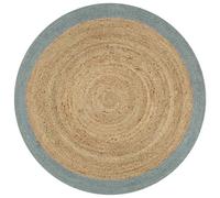 Berkfield Handmade Rug Jute With Olive Green Border 150 Cm