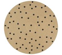 vidaXL Handmade Rug Jute with Print Polka Dot 120 cm
