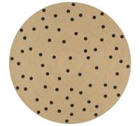 (black polka dot, 150 cm) vidaXL Handmade Rug Jute with White Print Floor Carpet Area Rug Floor Mat