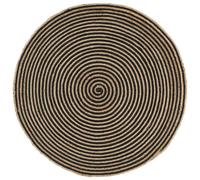 vidaXL Handmade Rug Jute with Spiral Design Black 120 cm
