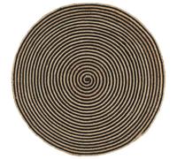 vidaXL Handmade Rug Jute with Spiral Design Black 90 cm UK