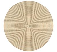 vidaXL Handmade Rug Jute with Spiral Design White 150 cm UK