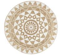 Berkfield Handmade Rug Jute With White Print 120 Cm