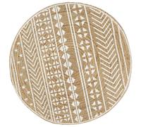 vidaXL Handmade Rug Jute with White Print 120 cm