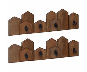 vidaXL Hanger Brown 48 x 8 x 15 cm Solid Mahogany Wood, Living Room Organizer, E