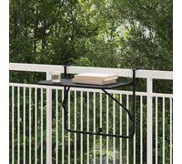 vidaXL Hanging Balcony Table Black 60 x 39 x 65 cm Steel