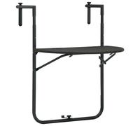 vidaXL Hanging Balcony Table Brown 60x64x83.5 cm Plastic Rattan Look UK HOT