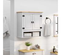 vidaXL 2 Door Single Shelf Corona White Hanging Cabinet - Size: 71.5 x 70 x 33cm - Wilko