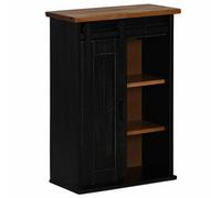 vidaXL Hanging Cabinet HALDEN with Sliding Door Black 49x22.5x70 cm Pine
