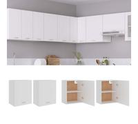 Vidaxl Hanging Cabinets 2 Pcs White 50X31X60 Cm Engineered Wood