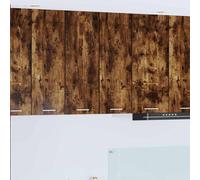 vidaXL Hanging Cabinet Riga 2 pcs Smoked Oak and White 30 x 31 x 80 cm