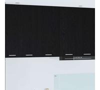 vidaXL Hanging Cabinet Riga Black Oak and White 40 x 31 x 80 cm