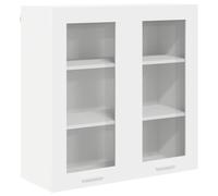 vidaXL Hanging Cabinet Riga White 80 x 31 x 80 cm Engineered Wood, Ample Storage, Durable Kitchen Cabinet, Modern Wall-Mounted Organizers, Engineered Wood Solutions for Space Optimization