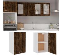 vidaXL Hanging Cabinet Smoked Oak 39.5x31x60 cm Engineered Wood UK