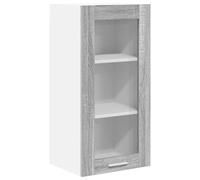 vidaXL Hanging Cabinet with Shelf Riga Grey Sonoma 40 x 31 x 80 cm, Ample Storage, Durable Kitchen Cabinet, Modern Wall-Mounted Organizers, Engineered Wood Solutions for Space Optimization