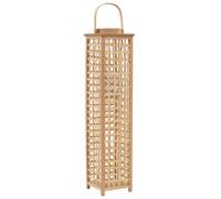 Natural Bamboo Hanging Candle Lantern Holder with Glass, 19.5x19.5x84 cm