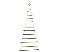 vidaXL Hanging Christmas Tree with Top Star 86x180 cm Natural Branch