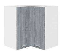 vidaXL Hanging Corner Cabinet Kitchen Unit Furniture Equipment Wall Shelf Cupboard Storage Wall Corner Cabinet Grey Sonoma Engineered Wood
