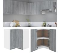 Vidaxl Hanging Corner Cabinet Grey Sonoma 57X57X60 Cm Engineered Wood