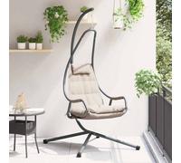 vidaXL Hanging Egg Chair Folding Taupe 94 x 107 x 196.5 cm Steel