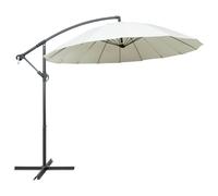 vidaXL Hanging Parasol White Aluminium Pole Outdoor Umbrella Sunshade Canopy