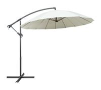 vidaXL Hanging Garden Parasol White Aluminium Pole Sunshade Outdoor Umbrella