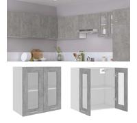 vidaXL Hanging Glass Cabinet Concrete Grey 60x31x60 cm Engineered Wood UK