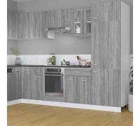 vidaXL Hanging Glass Cabinet Grey Sonoma 60x31x60 cm Engineered Wood UK