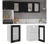 Vidaxl Hanging Glass Cabinet Lyon Black 40X31X60 Cm Engineered Wood