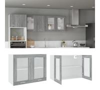 Vidaxl Hanging Glass Cabinet Lyon Grey Sonoma 80X31X60 Cm Engineered Wood