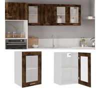 vidaXL Hanging Glass Cabinet Lyon Smoked Oak 40x31x60 cm Engineered Wood