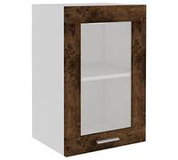 vidaXL Hanging Glass Cabinet Lyon Smoked Oak 40x31x60 cm Engineered Wood