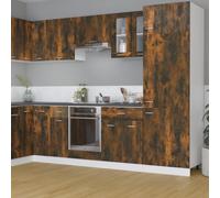 vidaXL Hanging Glass Cabinet Lyon Smoked Oak 60x31x60 cm Engineered Wood