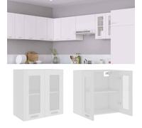 vidaXL Hanging Glass Cabinet White 60x31x60 cm Storage Chipboard