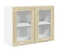 vidaXL Hanging Glass Cabinet - Sonoma Oak Engineered Wood, Wall-Mounted, 80x31x60 cm, Glass Door, 60 kg Max Load