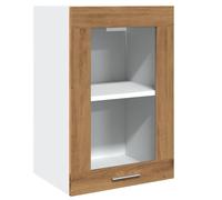 vidaXL Hanging Glass Cabinet Wall Mounted Cabinet Artisan Oak Engineered Wood
