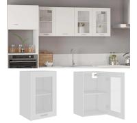 vidaXL Hanging Glass Cabinet White 40x31x60 cm Engineered Wood UK