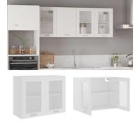 vidaXL Hanging Glass Cabinet White 80x31x60 cm Engineered Wood